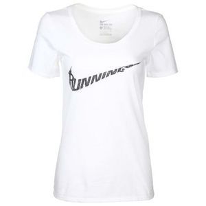 NEW Women's Size X-Large NIKE Running Swoosh Graphic Top/Tee White AA2104-100